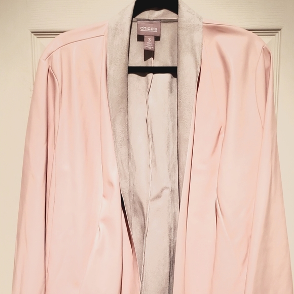 Chico's Jackets & Blazers - Chico's Faux Leather Raw-Edged Jacket